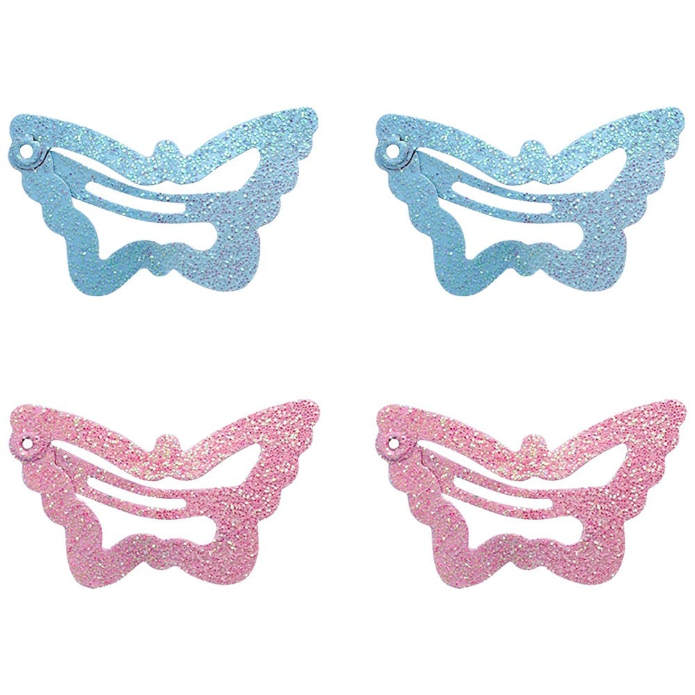 Solida Haarclip Schmetterling blau/rosa Glitzer