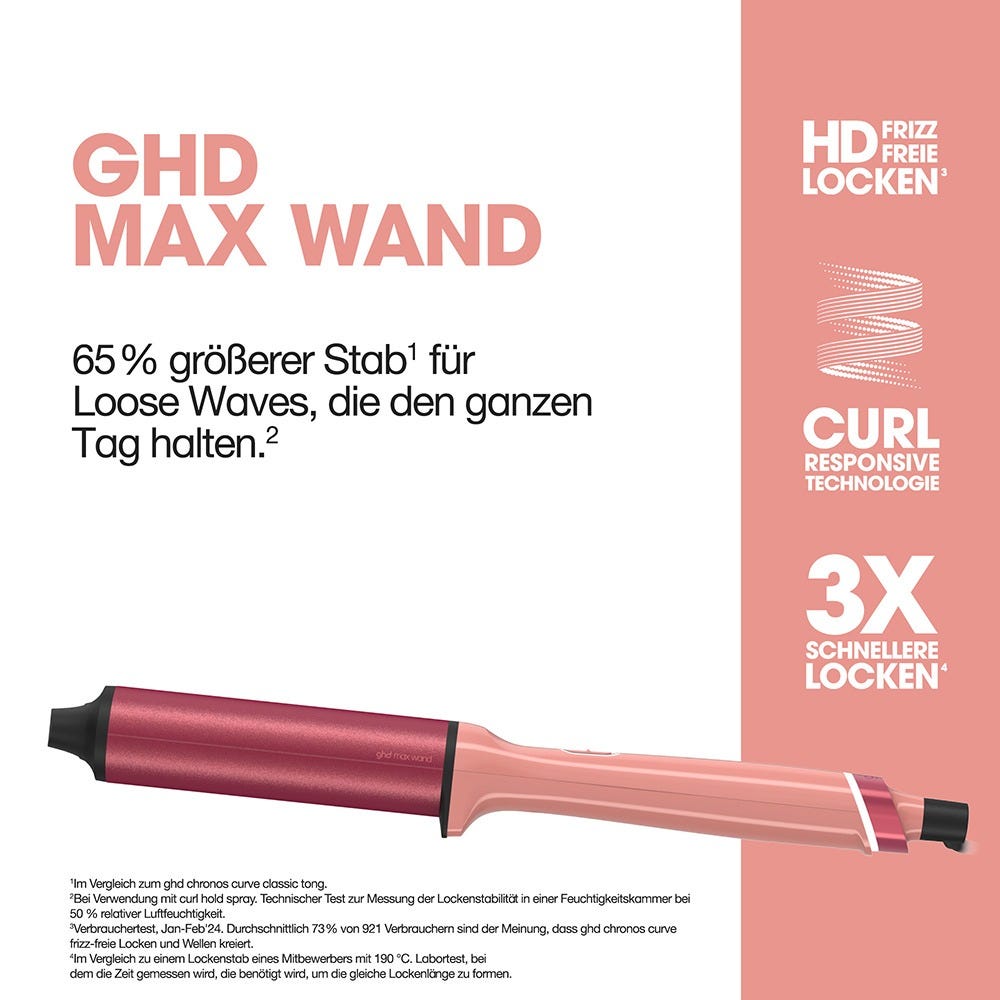 ghd chronos curve max wand Curling Iron Candy Coral 